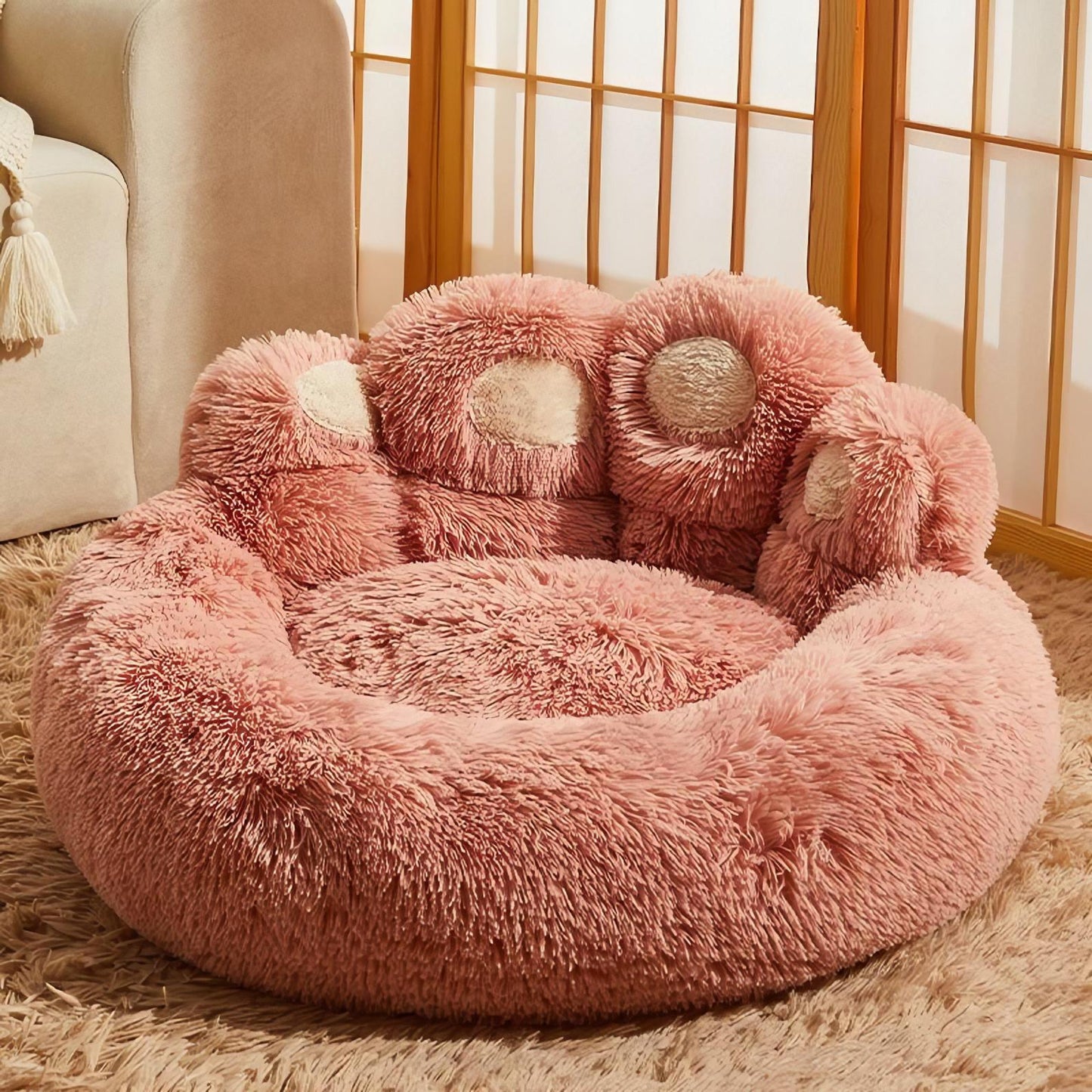 Fluffy Dog & Cat Bed 🐾 | Soft, Washable & Super Cozy